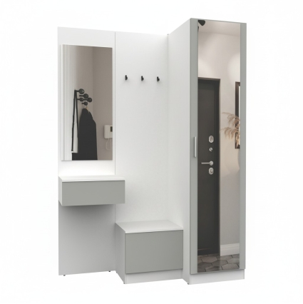 Набор мебели для прихожей "Марсель-155" МР 01-155 В2160 Ш1500 Г580 (ЛДСП Шиншилла серая) Набор мебели для прихожей "Марсель-155" МР 01-155 В2160 Ш1500 Г580 (ЛДСП Шиншилла серая)